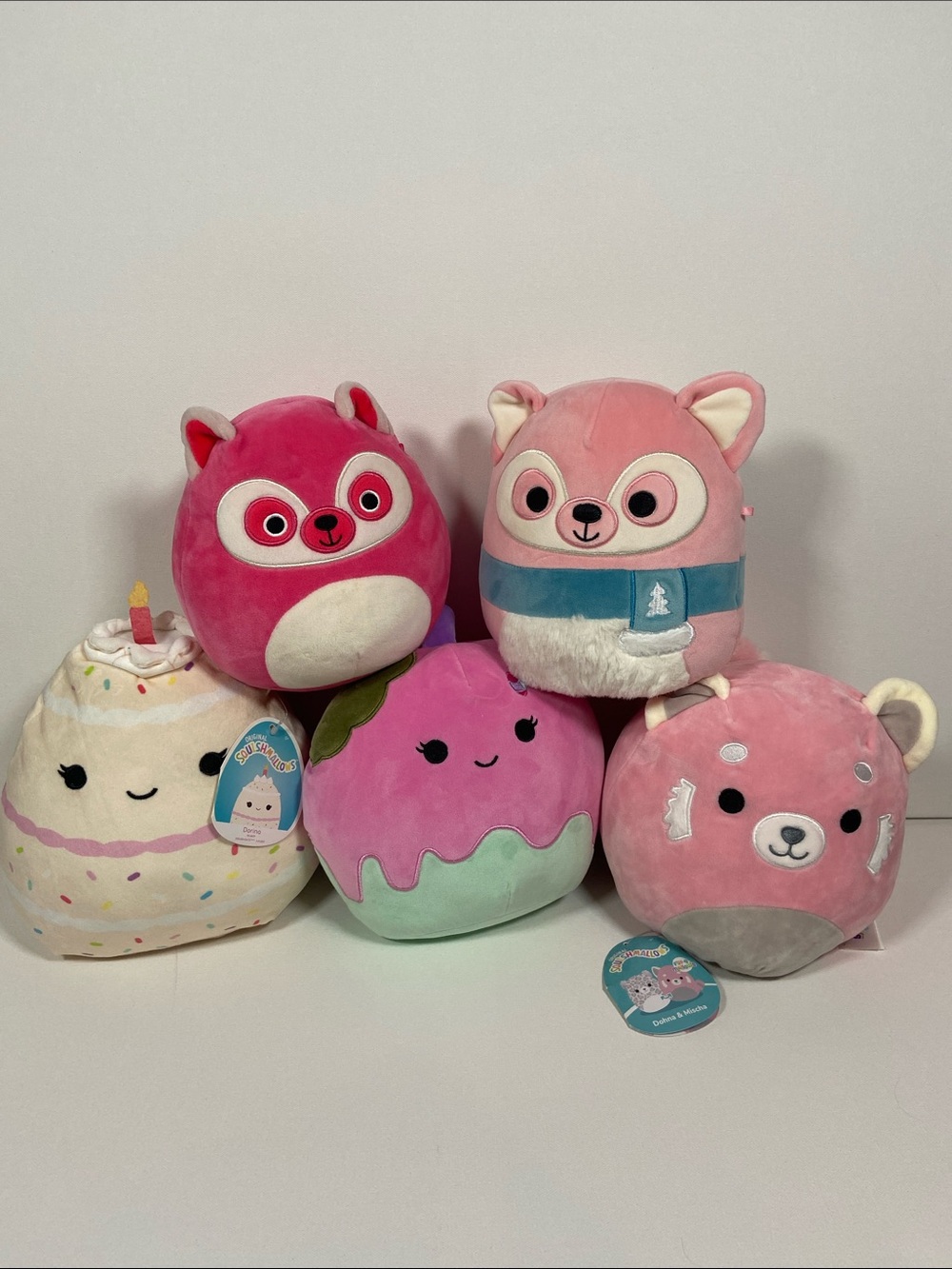 Squishmallows Set of 5 Kids Plush Bundle Lot Soft Characters Cute Cuddly